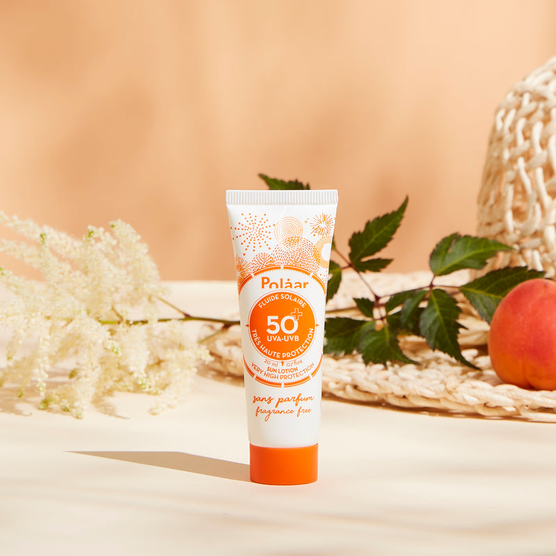 Fragrance-free SPF50+ Facial Sun Care Fluid, travel size